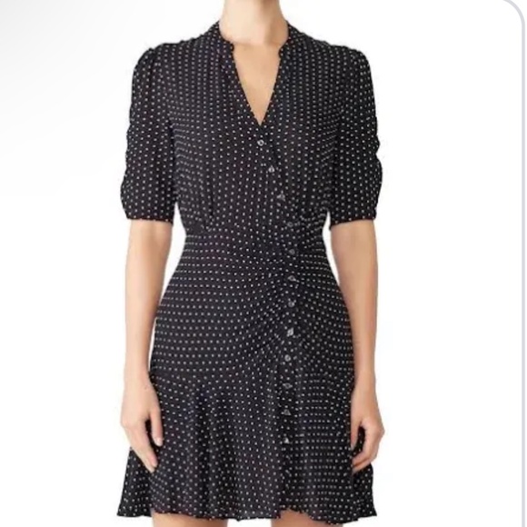Free People Dresses & Skirts - NWT Free People polka dot button down dress black with color dots xs